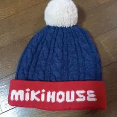 MIKI HOUSE ニット帽 ビーニー ポンポン付きのサムネイル
