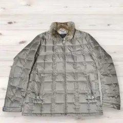 【美品】バーバリー 2way ダウンジャケット ノバチェック ラビットファー