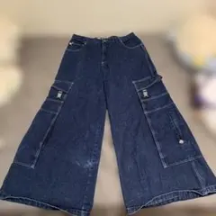 未使用90s KIKWEAR ブラック ワイドパンツ　USA製　W30 デニム 未使用90s KIKWEAR ブラック ワイドパンツ USA製 W30 デニム