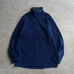 90's USA製■patagonia【M】ハーフジップ フリース ネイビー