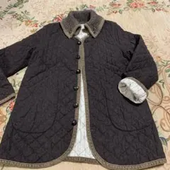 お値下げ中　リバーシブルキルティングジャケット ダークブラウン ホワイト