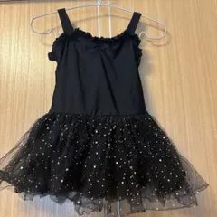 女の子　レオタード　黒　スパンコール　130cm