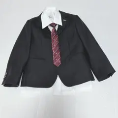 フォーマル スーツセット黒 チェック柄 男の子 入学 入園 祝 春 120