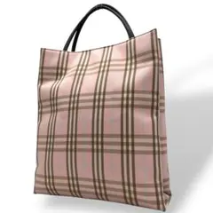 美品　Burberry バーバリー　u8 ノバチェック　トートバッグ　ピンク