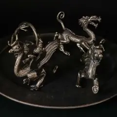 035 真鍮 置物 四神 霊獣 ビンテージ 風水 開運 金運 麒麟 グッズ