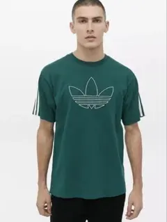 adidas トレフォイル ビッグ ロゴ 3本ライン クルーネック Tシャツ