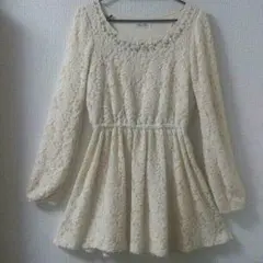 花柄総レース ビジューワンピース ヾ(´˘`*)♡