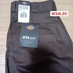 Dickies ディッキーズ874 ワークパンツ　W34×L30 ダークブラウン