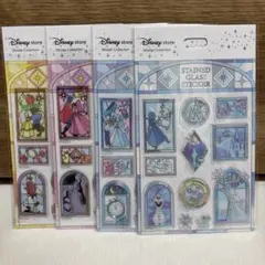 ディズニープリンセス　ステンドグラス風ステッカーシール4種セット
