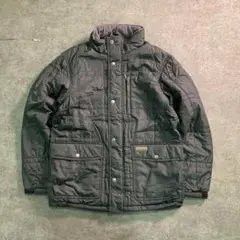 6W3【FIRST DOWN】キルティングジャケット 黒 M ノームコア 古着