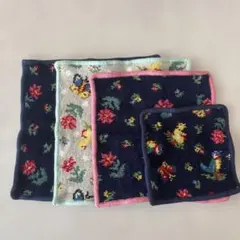 花柄タオルハンカチ4枚セット