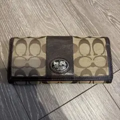 COACH ロゴデザイン 長財布 ベージュ/ブラウン