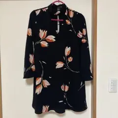 ZARA ミニドレス　ワンピース　レディース　花柄　チューリップ　M