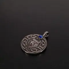 ウルフ　狼　ペンダント　ネックレス　ジルコニア　メンズ　シルバー　銀