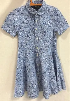 美品　ラルフローレン　キッズ　小花柄ワンピース　ブルー　3T 100
