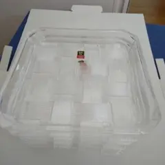 カガミクリスタル  角形小皿 昭和レトロ  5枚セットその2