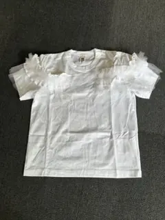 ノワールケイニノミヤ　25ss チュールフリル 半袖Tシャツ ホワイト Sのサムネイル