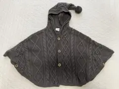 テータテート　ベビー　ポンチョ　70〜80 チャコールグレー