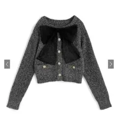 チュールリボンラメニットトップス[lt155]