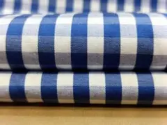 A332・綿100%・ギンガムチェック柄・ブルー系3ｍ・ブロードよりやや薄