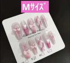 ネイルチップ ワンホン リボン 韓国 量産 地雷 ウィッシュコア チェック