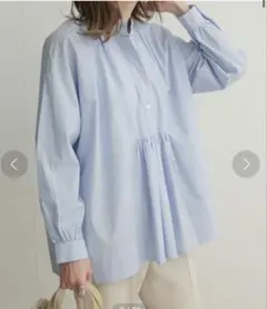 URBAN RESEARCH DOORSコットンロングスリーブギャザーブラウス