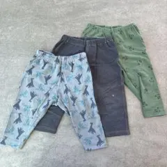 ユニクロ ベビーレギンス 3枚セット 80 恐竜　バイク