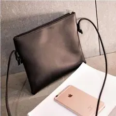 フリンジ ショルダーバッグ  2WAY 黒 皮