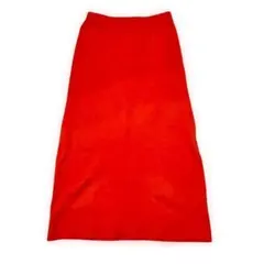 Futier Land ニットロングスカート（XL）ウエストゴム 朱色系のサムネイル