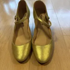 Repetto メタリックゴールド パンプス ストラップのサムネイル