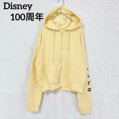 Disney100 ミッキー 蒸気船ウィリー ジップアップパーカー イエロー M
