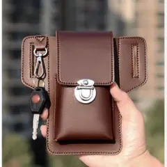 ウエストポーチ スマホポーチ レザー調 メンズ レディース ベルトポシェット