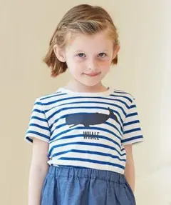 美品 グリーンレーベルリラクシング 115 ネイビークジラプリントTシャツ
