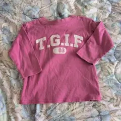 T.G.I.F.プリント長袖カットソー 100