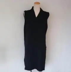 zC785【L】 ニットワンピース ロング丈 スリット ノースリーブ