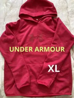 【UNDER ARMOUR】レッド メンズ 裏起毛パーカー XL STORM1