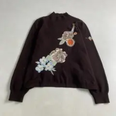 良品　大きいサイズ　レオナール　ブラウス　半袖トップス　フラワー柄　カンカン素材 GOLDJAPAN 大きいサイズ レディース トップス ブラウス 半袖 花