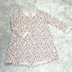 プチバトー 花柄 長袖ワンピース 24m 86cm