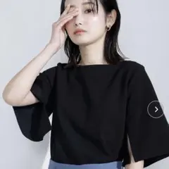 NATURAL BEAUTY BASIC インサイドスリットカットソー ブラックのサムネイル