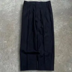 90s リネンスラックス ツータック ネイビーのサムネイル