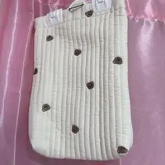 くま柄 キルティング シューズバッグ
