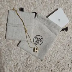 新品未使用　HERMES Pop H ネックレス　ゴールド×アイボリー★のサムネイル