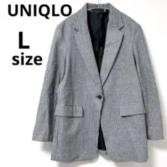 UNIQLO ユニクロ テーラードジャケット 千鳥格子Lサイズ ウール混