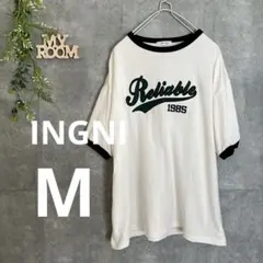INGNI イング リンガー ロゴ Tシャツ 半袖 ホワイト 白 レディース M