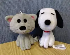 レトロ☆スヌーピー ＆ファーロン ぬいぐるみ マスコット キーホルダー