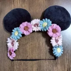ミニー　耳 花飾り カチューシャ