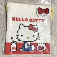 新品✨スリーコインズ サンリオ コラボ 巾着 ハローキティー いちご新聞