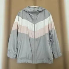 ストライプデザイン フード付きジャケット