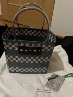 MARNI チェック柄かごバッグ