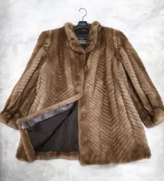 美品✨デミバフミンク 着丈86リアルファーコート毛皮 毛並み◎なめし柔らか XL